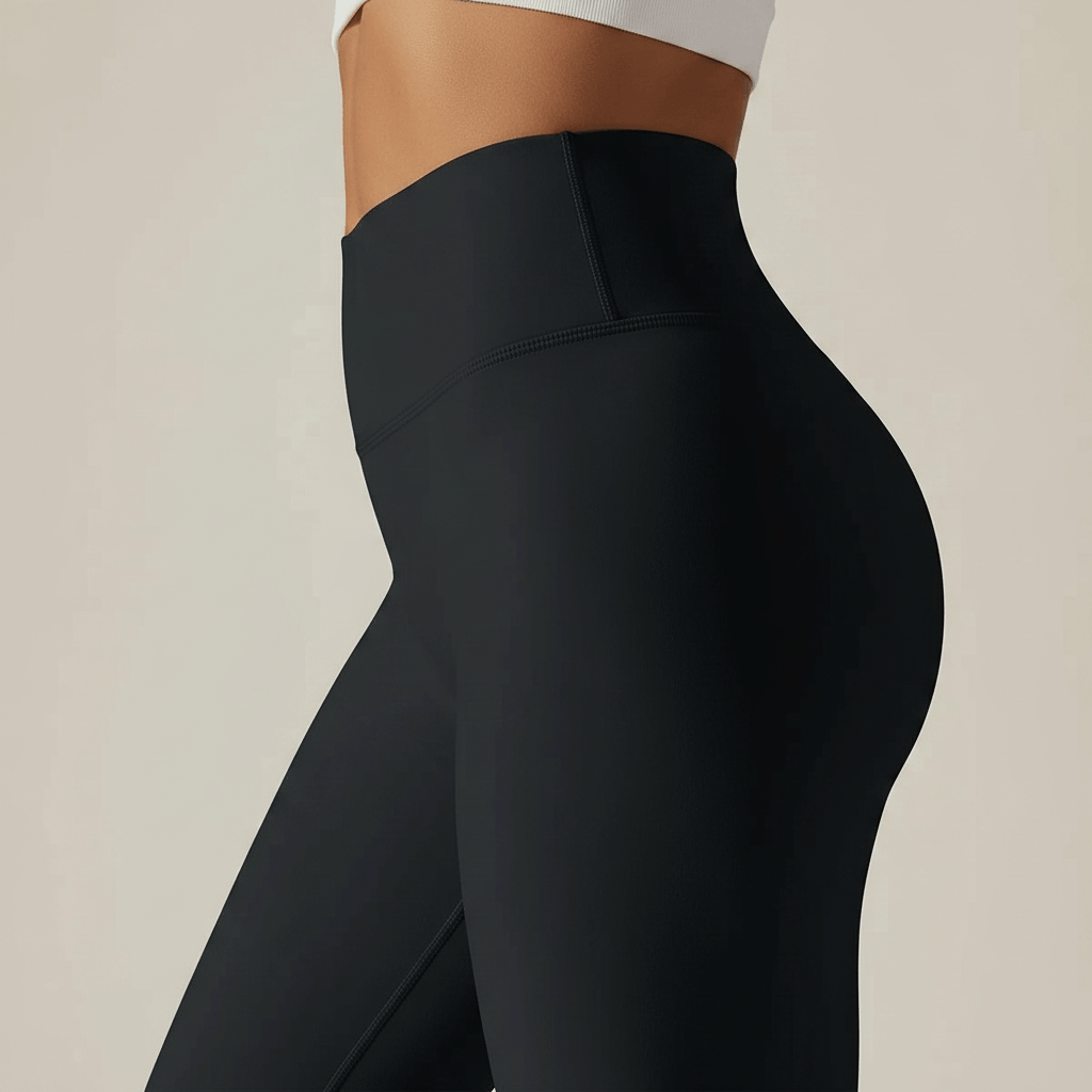 Legging Effet Nu noir femme zoom ceinture taille haute vue profil sculptant