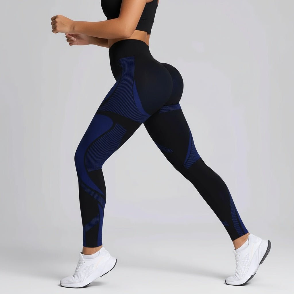 Zoom sur la technologie compression ciblée du legging noir power femme zone abdominale sculptante
