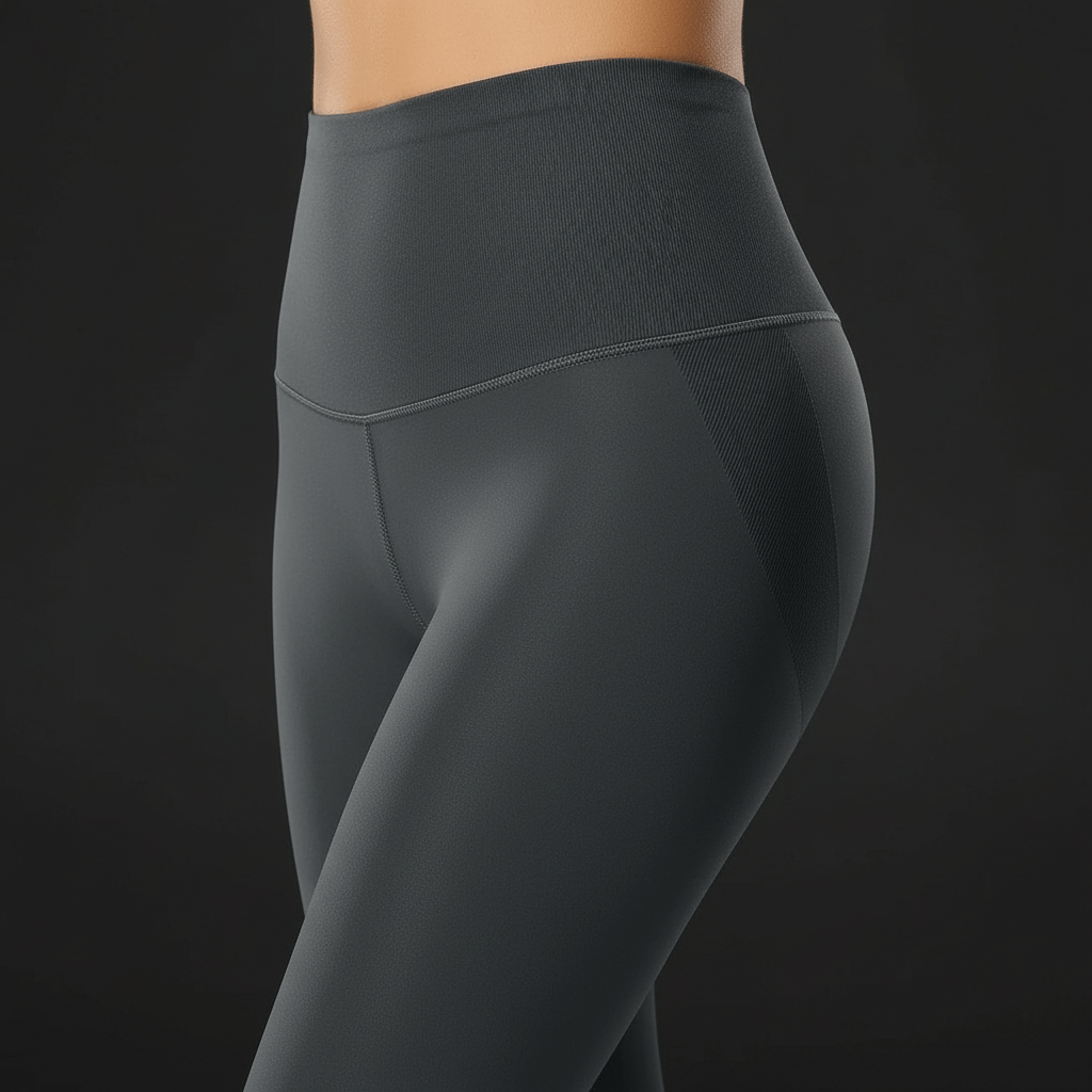 détail ceinture haute legging anti cellulite, compression ventre plat