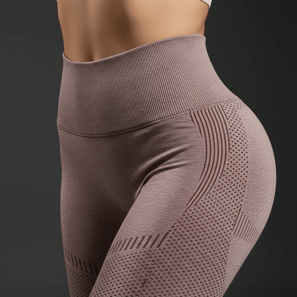 Legging 3 d anti cellulite zoom sur taille haute rose mauve