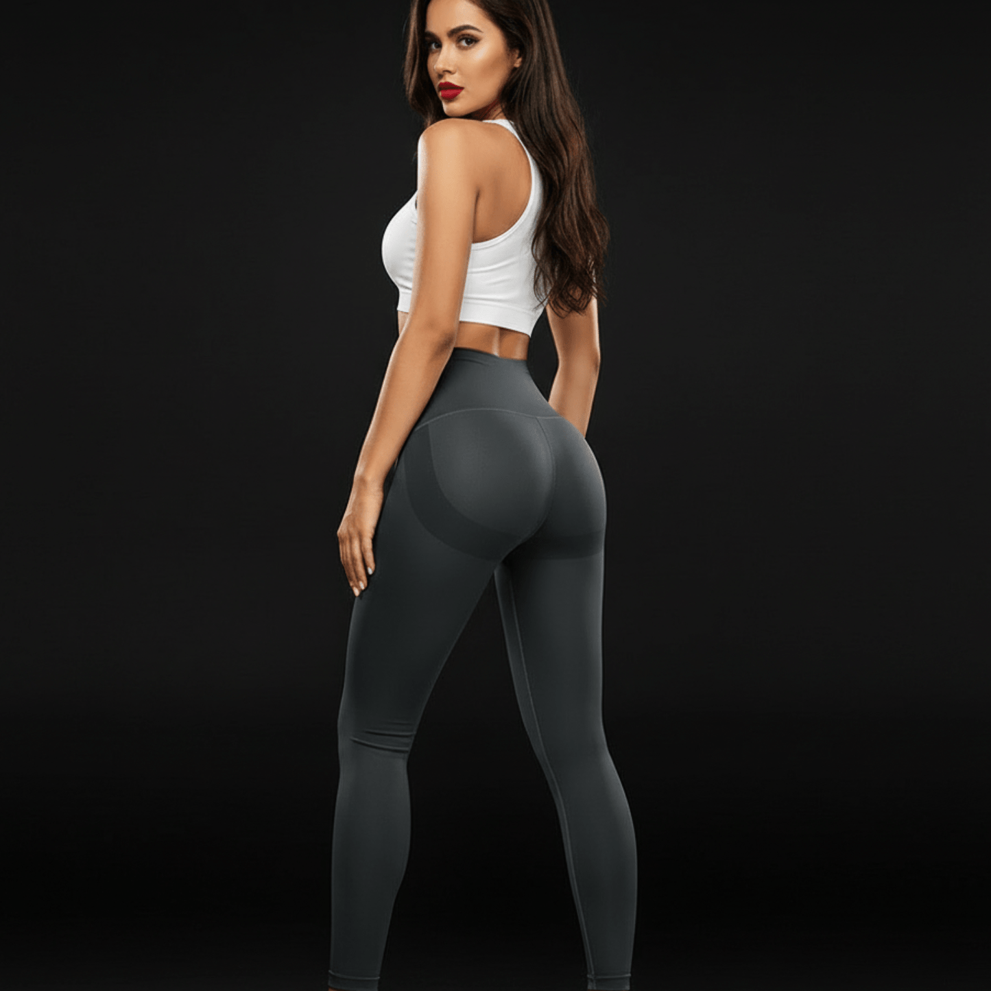 legging anti cellulite gris, association avec brassière de sport