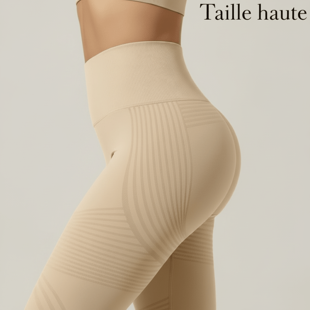 Zoom legging anti cellulite nude : taille haute, maintien et galbe, studio ivory gray