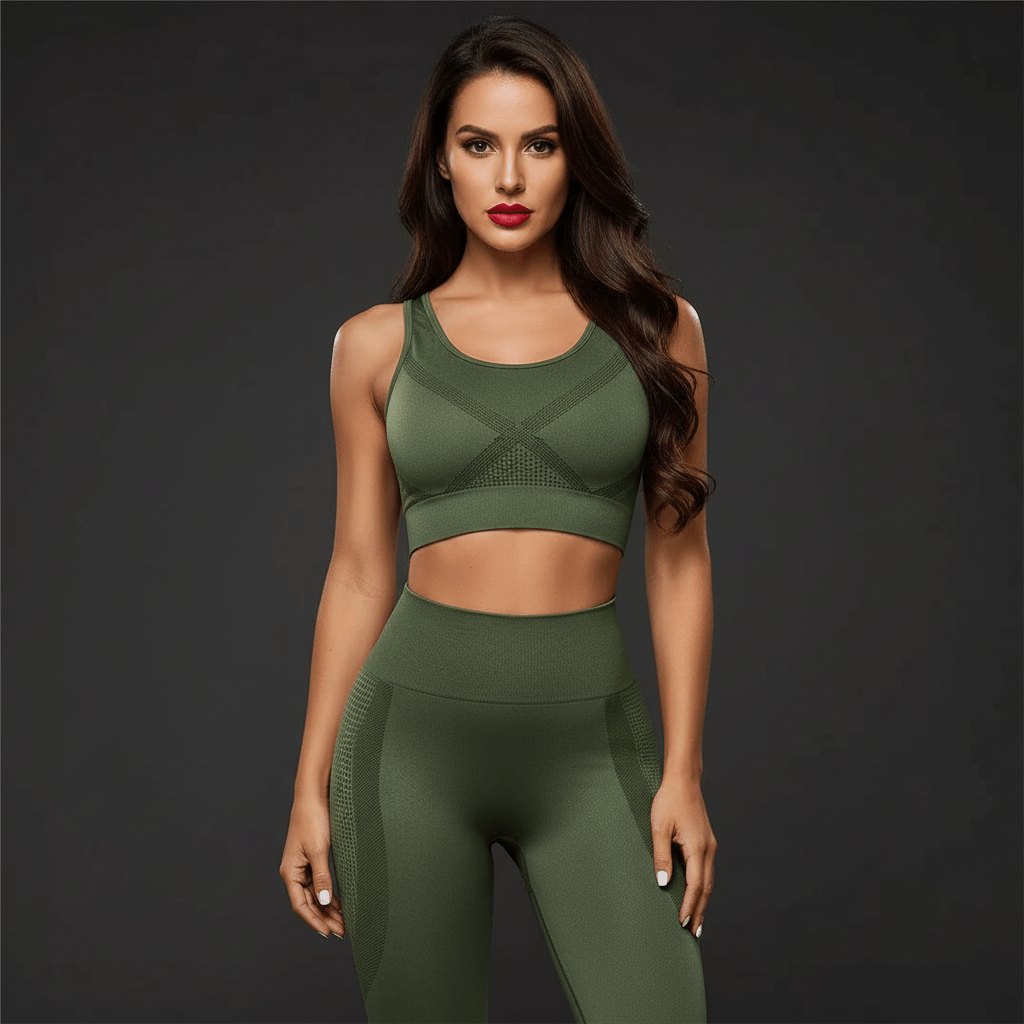 legging anti cellulite vue de face vert, silhouette affinée