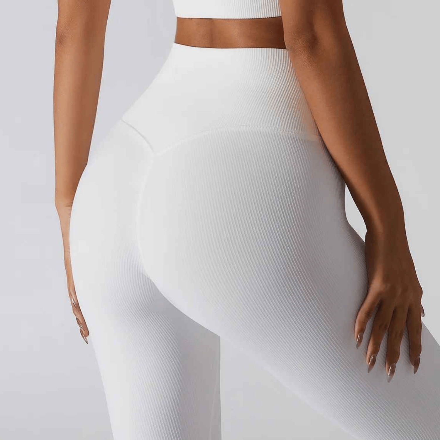legging blanc femme sport fitness taille haute confort