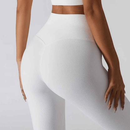 legging blanc femme sport fitness taille haute confort
