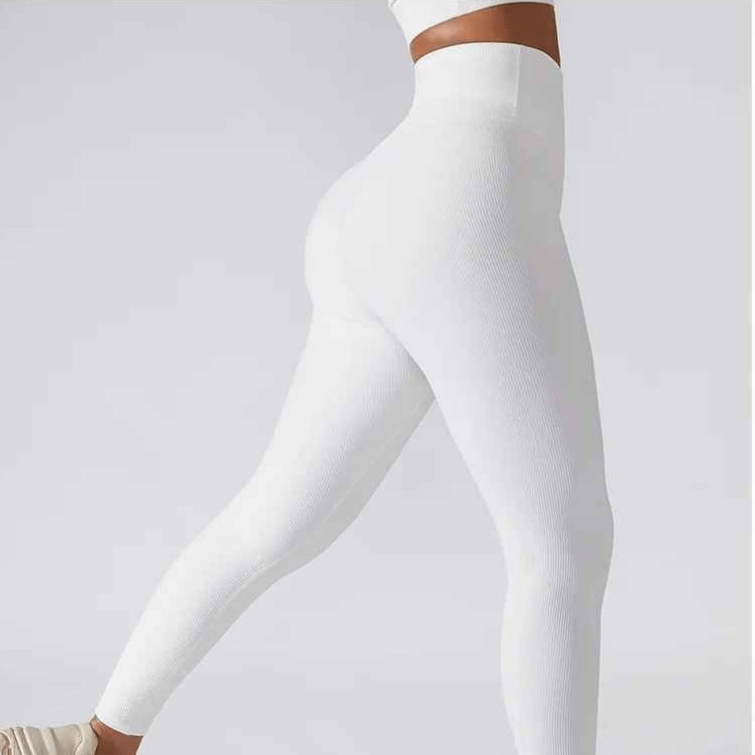 legging blanc femme yoga bien-être extensible confort