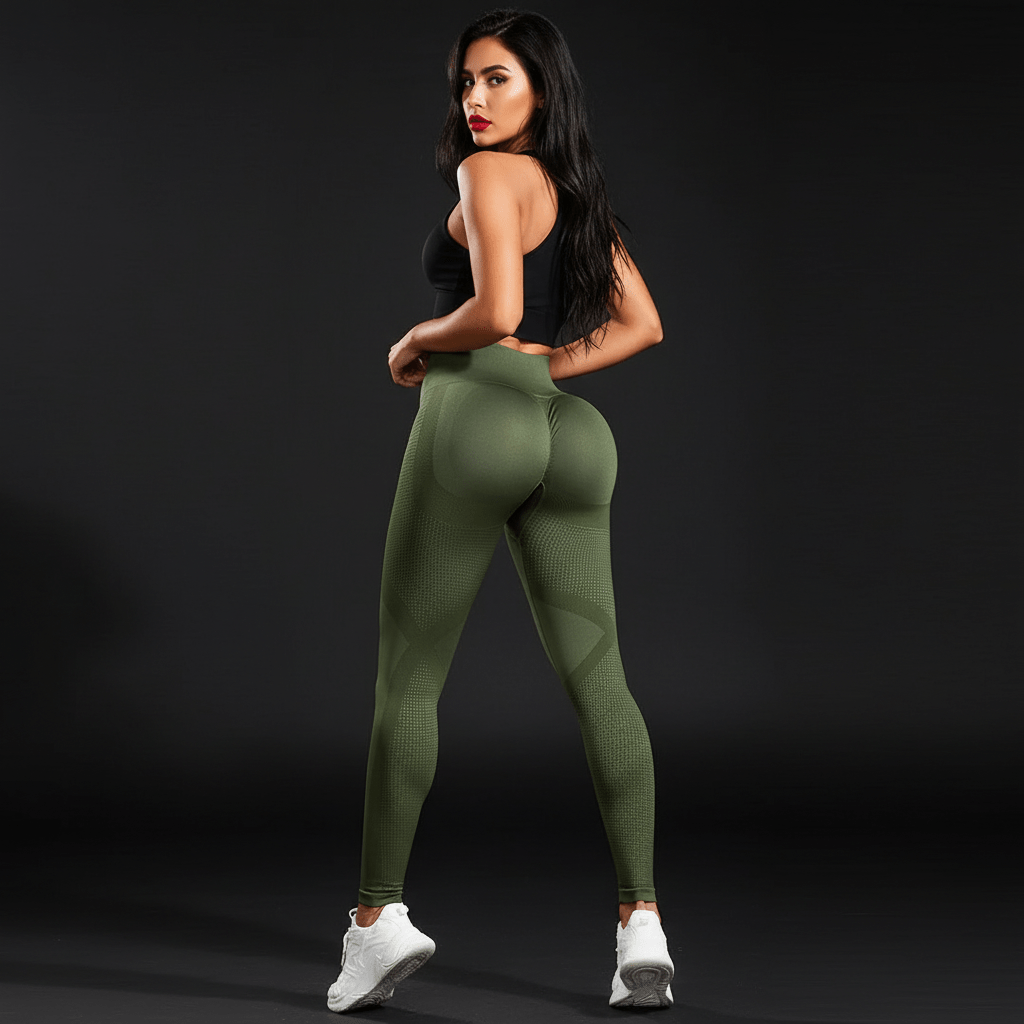 legging de compression vert, association avec brassière de sport