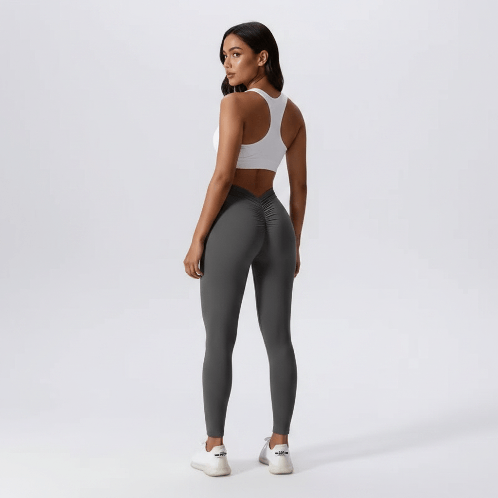  Legging gris charcoal scrunch dos, vue de dos,
