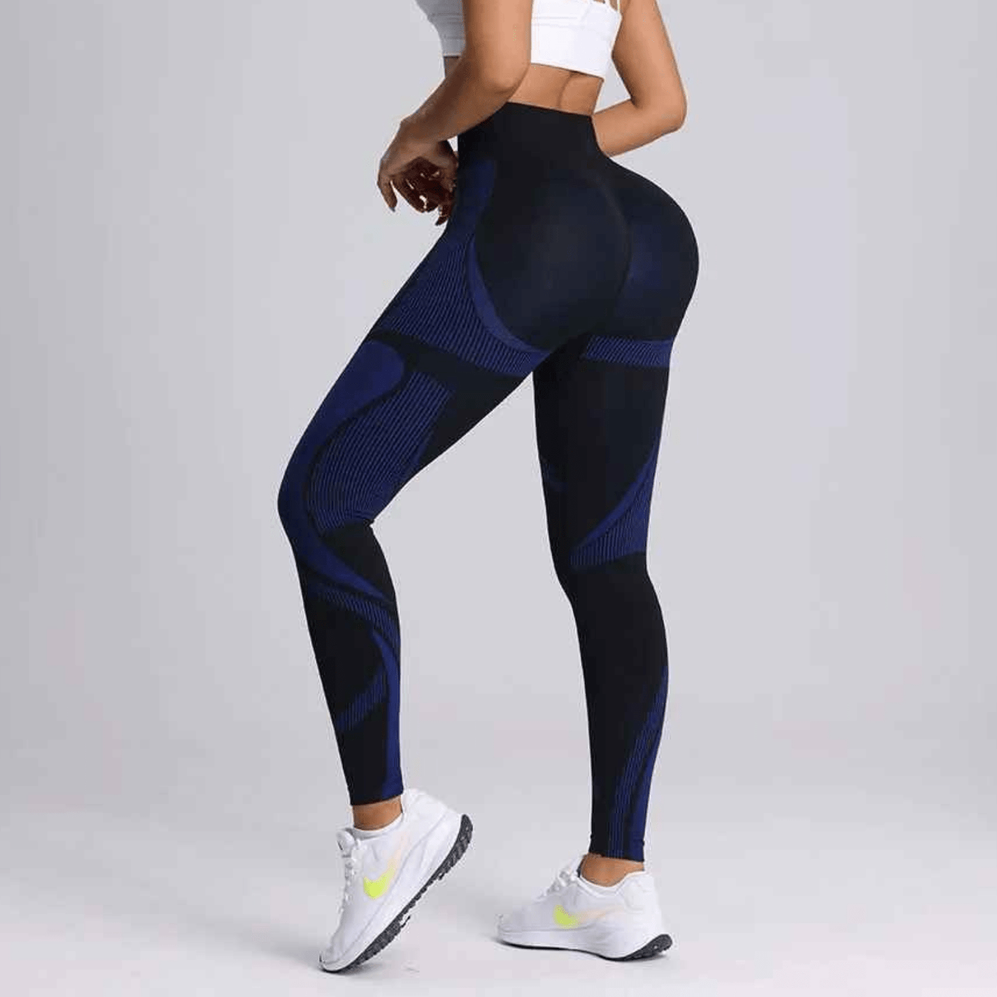 legging noir sculptant femme taille haute maintien optimal sport