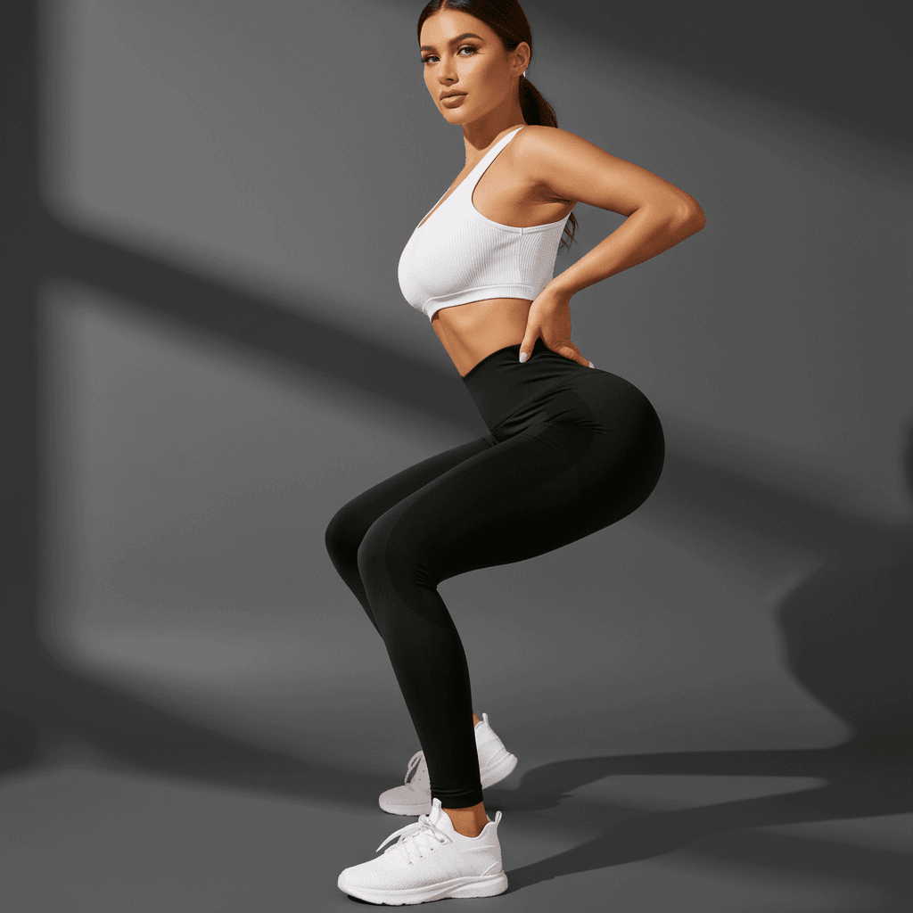 legging push up noir squat effet galbé fesses