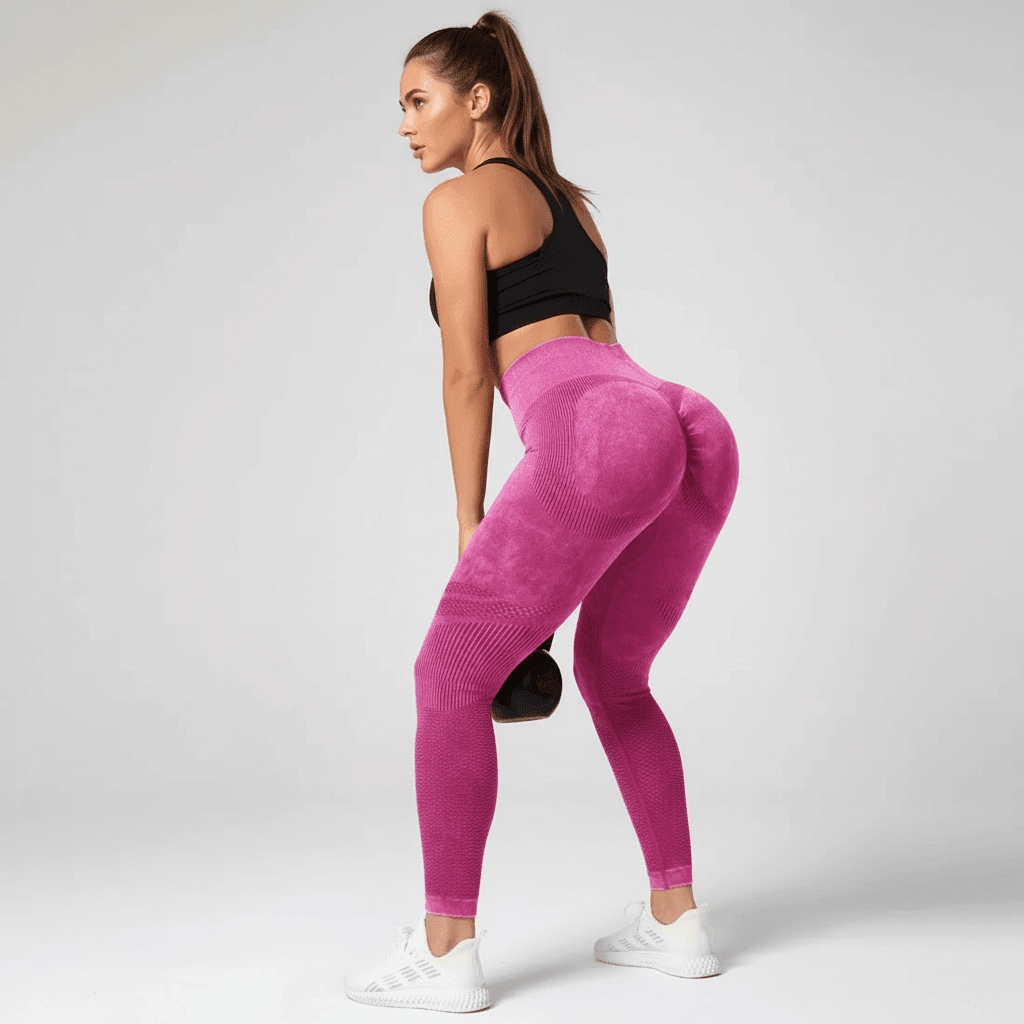 Legging strong rose fuchsia WOD fitness dynamique taille haute gainante