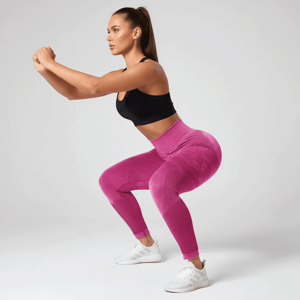 Legging Strong Push Up – Taille Haute sans Couture & Effet Galbant