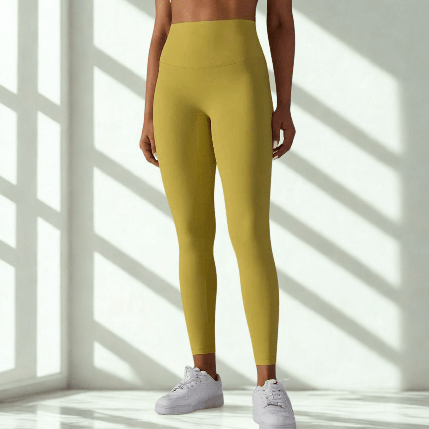 legging effet nu jaune