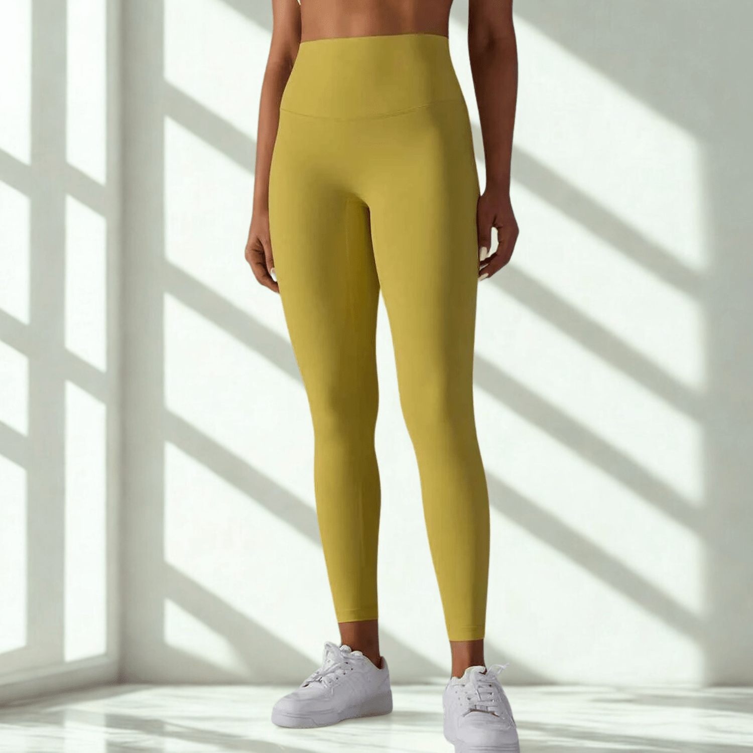 legging effet nu jaune