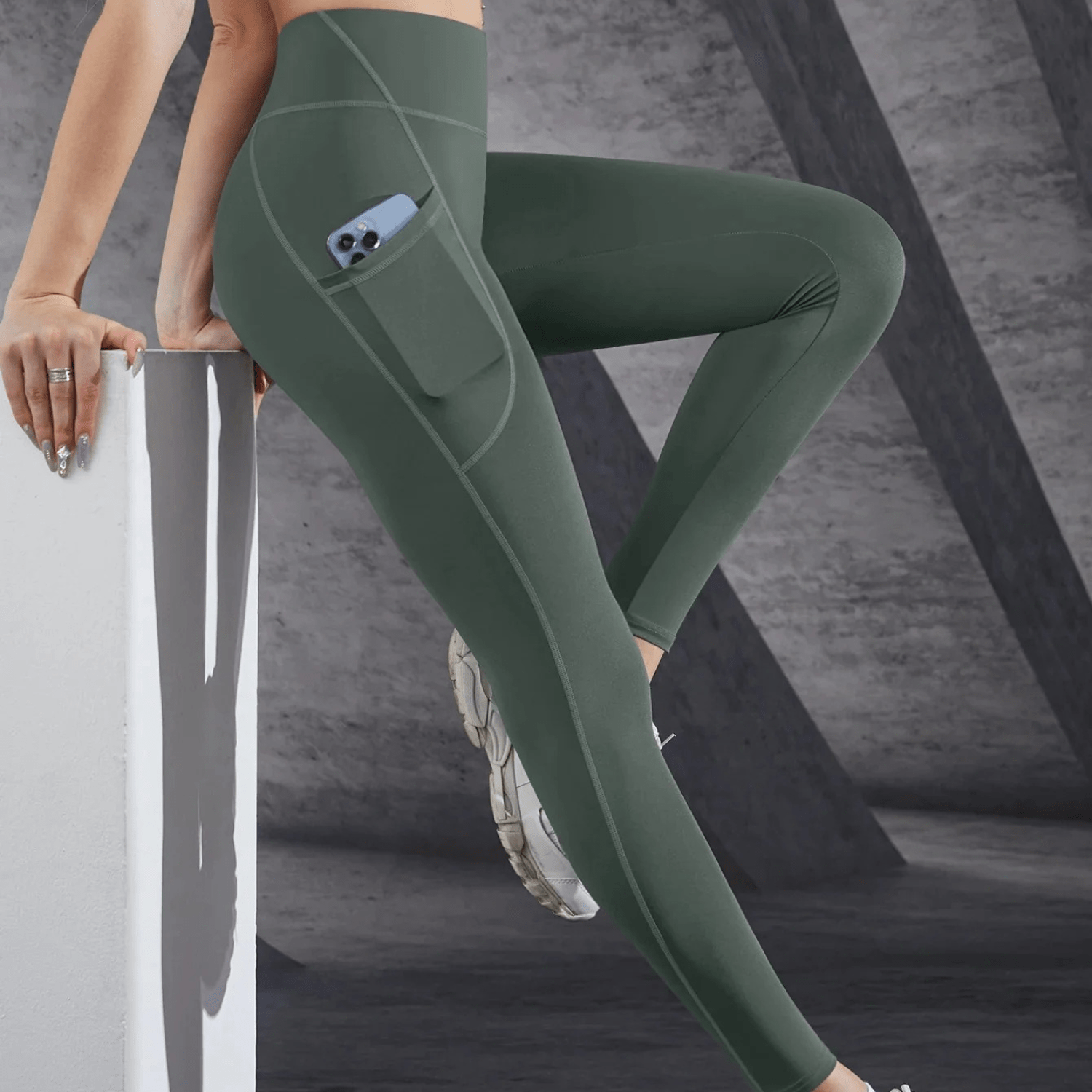 legging-taille-haute-de-course-vert-kaki