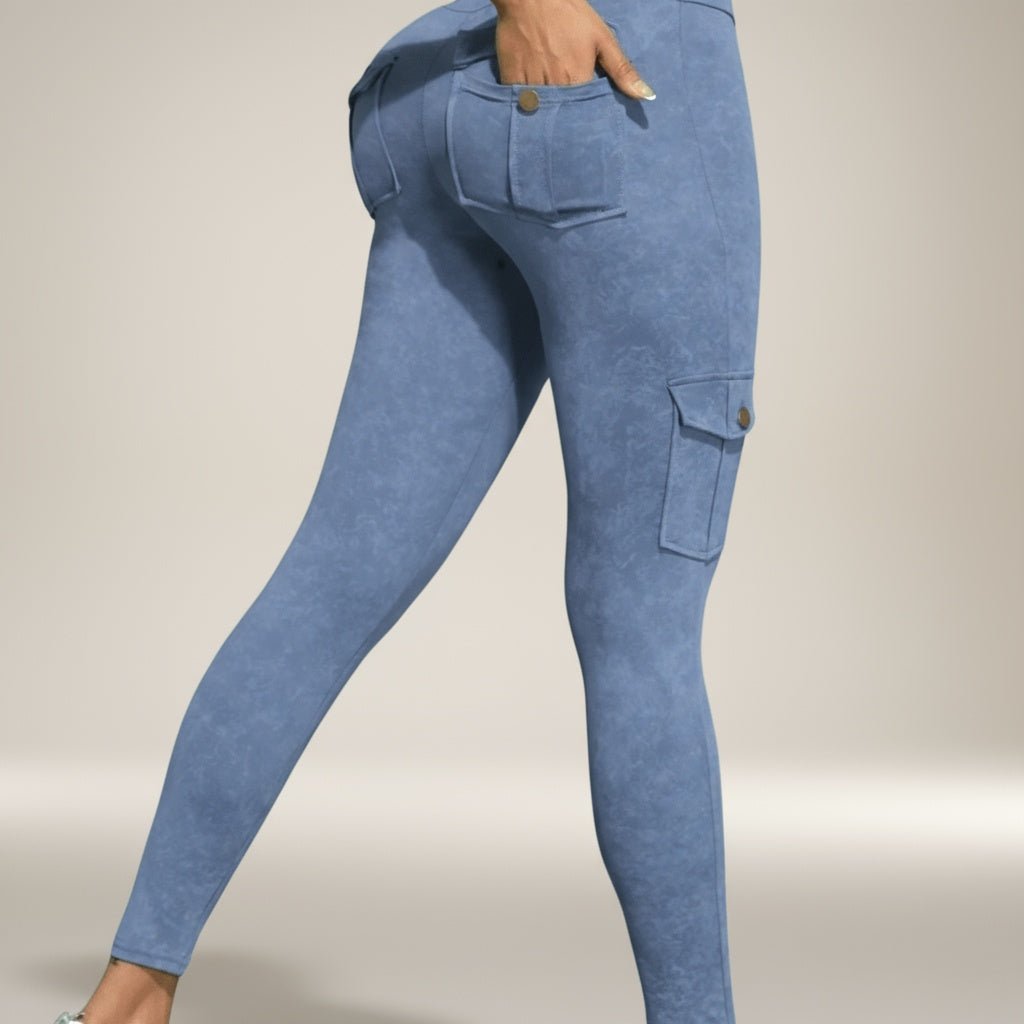 leggings cargo femme poches arrière quotidien pratique confort