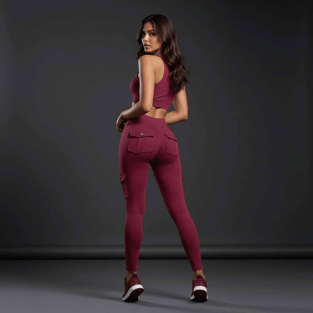 leggings cargo femme poches arrière sport fitness pratique