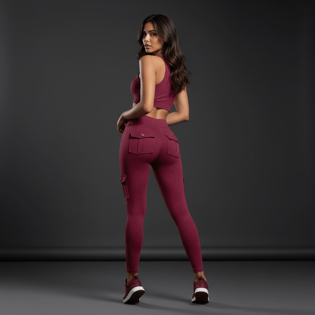 leggings cargo femme poches arrière sport fitness pratique