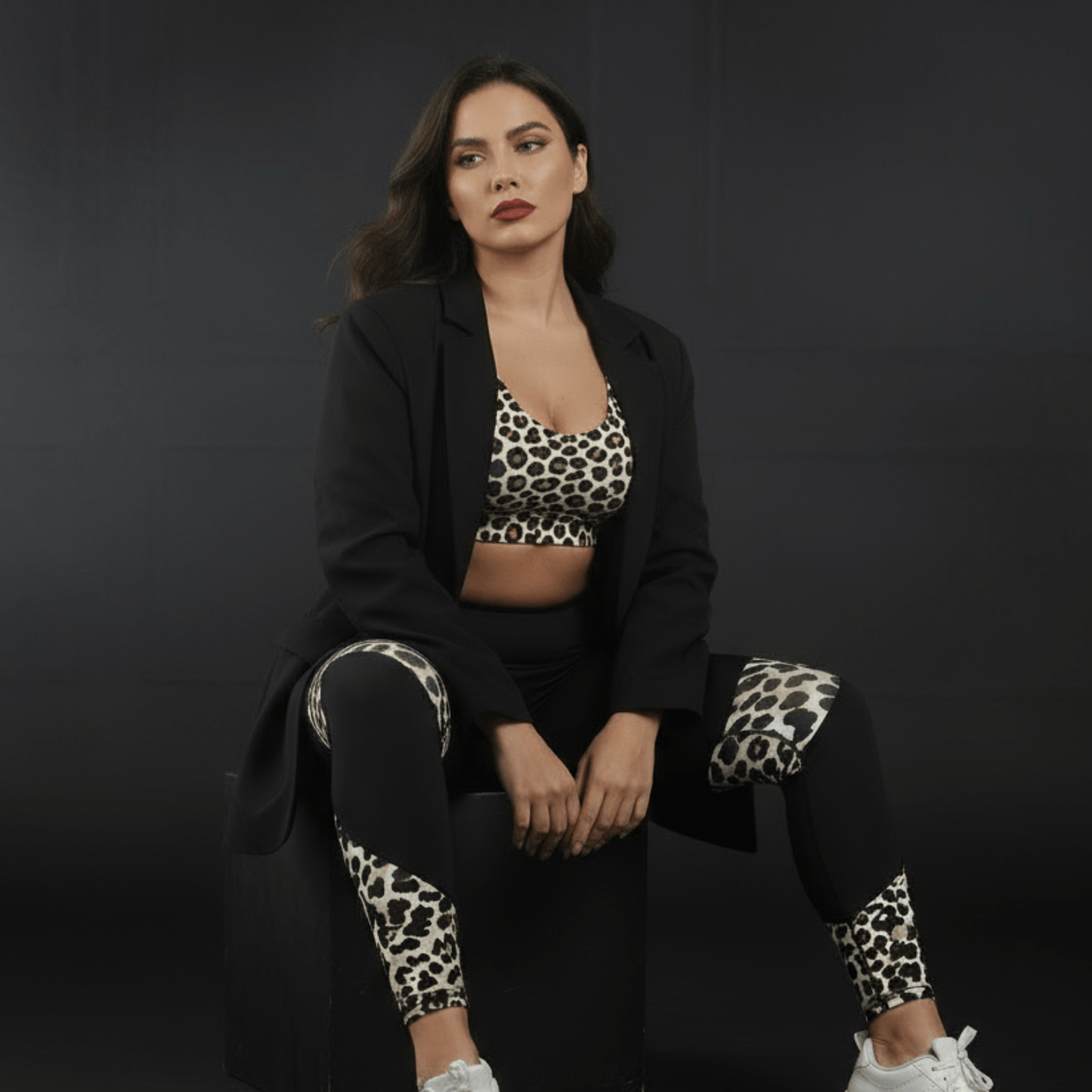 look casual quotidien femme legging leopard taille haute