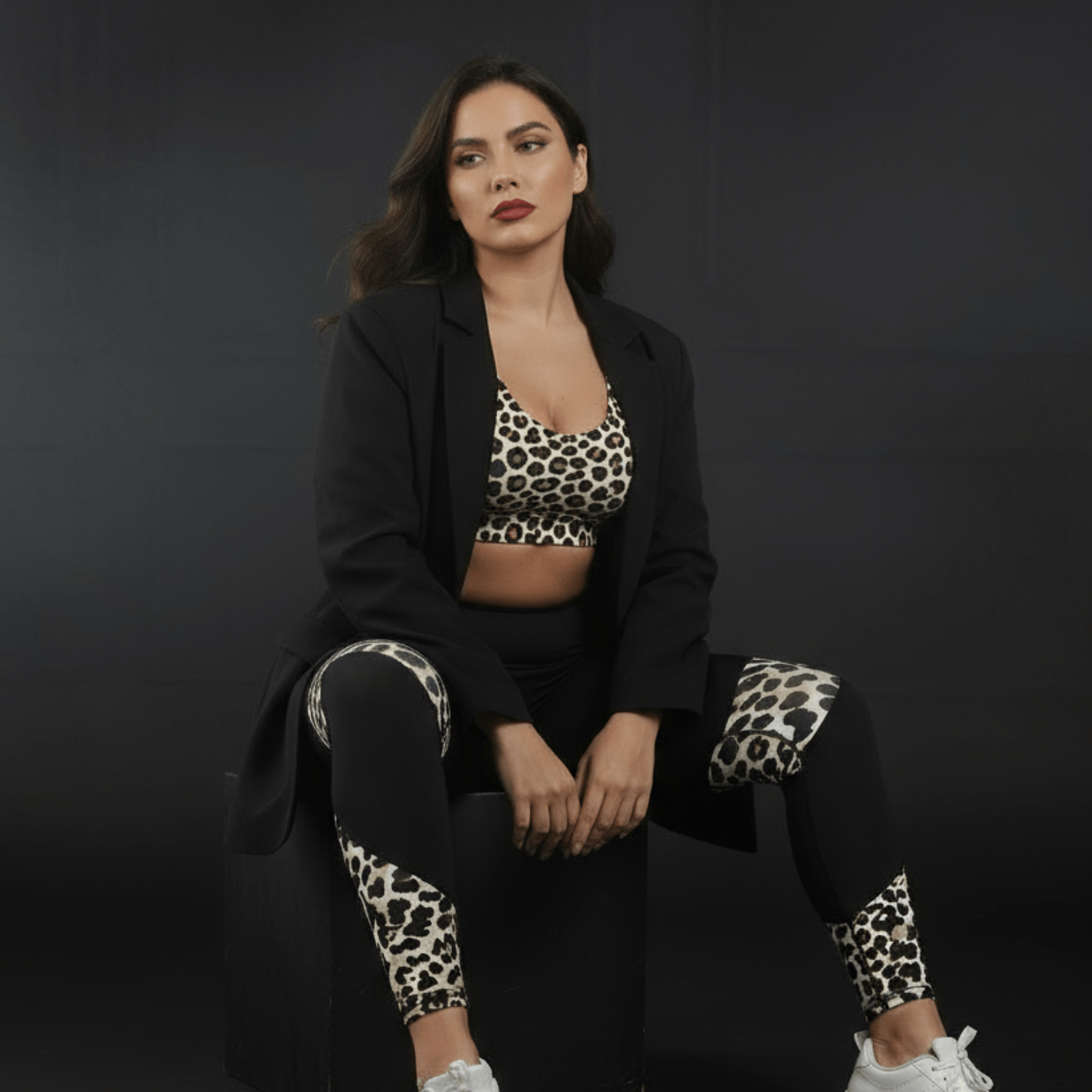 look casual quotidien femme legging leopard taille haute