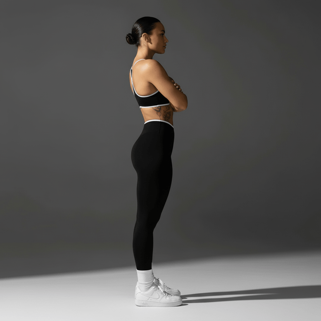 push up leggings noir profil vue latérale