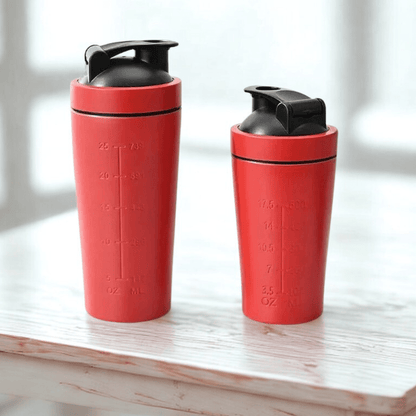 shaker inoxydable rouge 500ml 750ml comparaison tailles formats