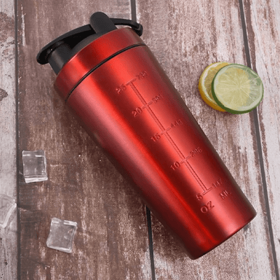 shaker inoxydable rouge polyvalent sport lifestyle nutrition