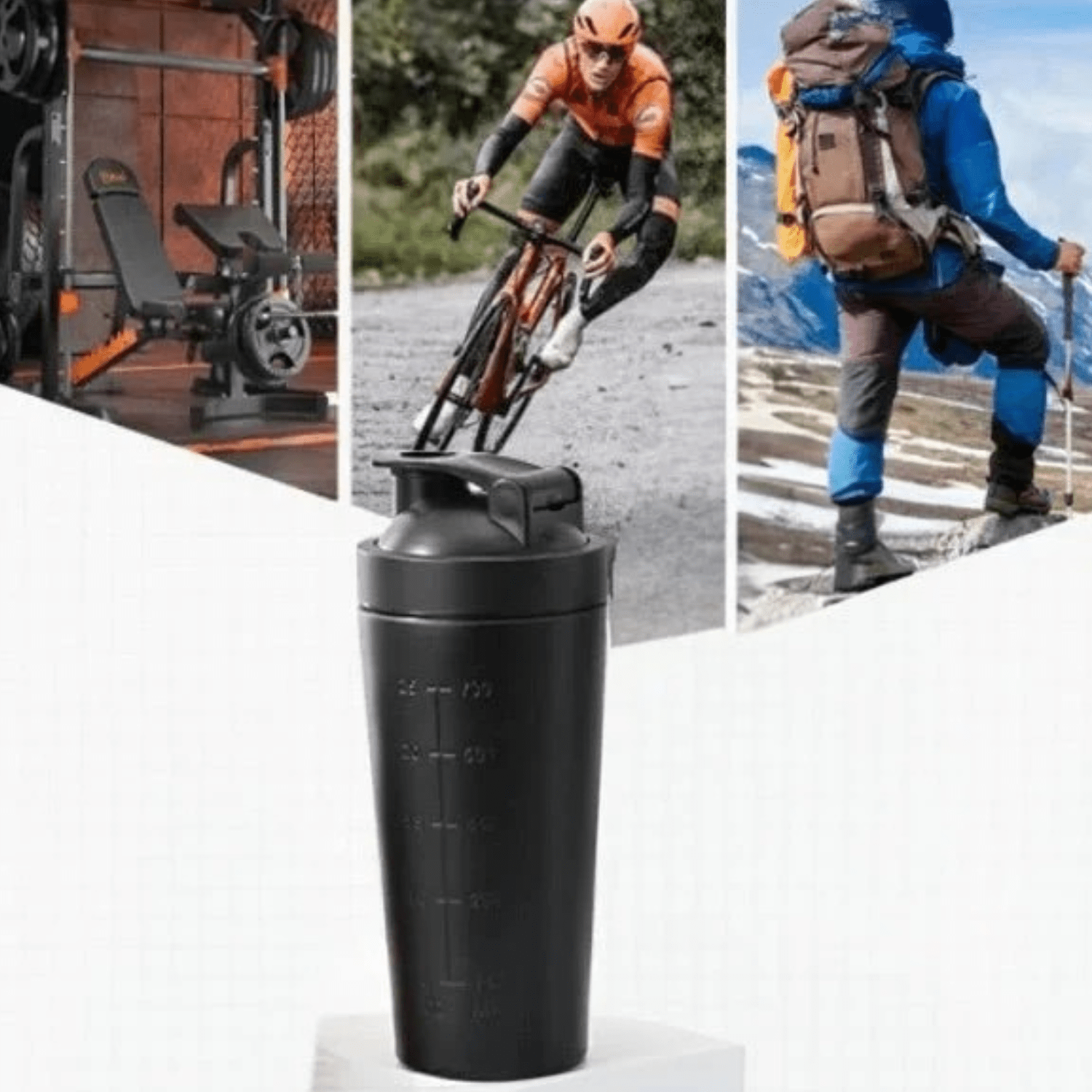 shaker inoxydable sport fitness hydratation quotidienne protéine