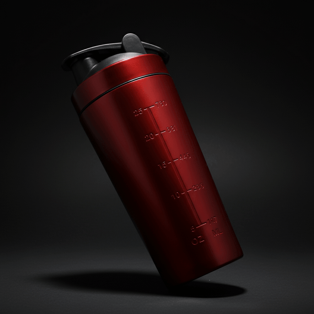 shaker rouge mélange avant après dissolution parfaite transformation