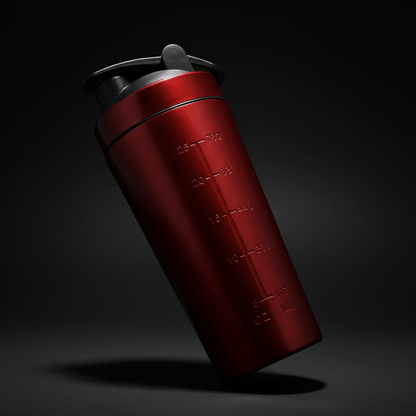 shaker rouge mélange avant après dissolution parfaite transformation