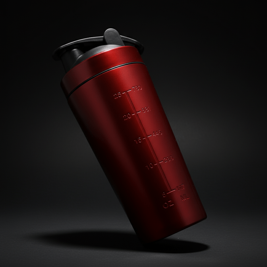 shaker rouge mélange avant après dissolution parfaite transformation