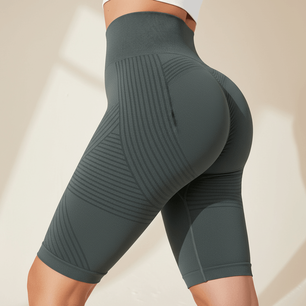 Short Anti-Cellulite Grande Taille 3D Sculptant photo 2, gros plan jambes, compression et maintien, texture visible