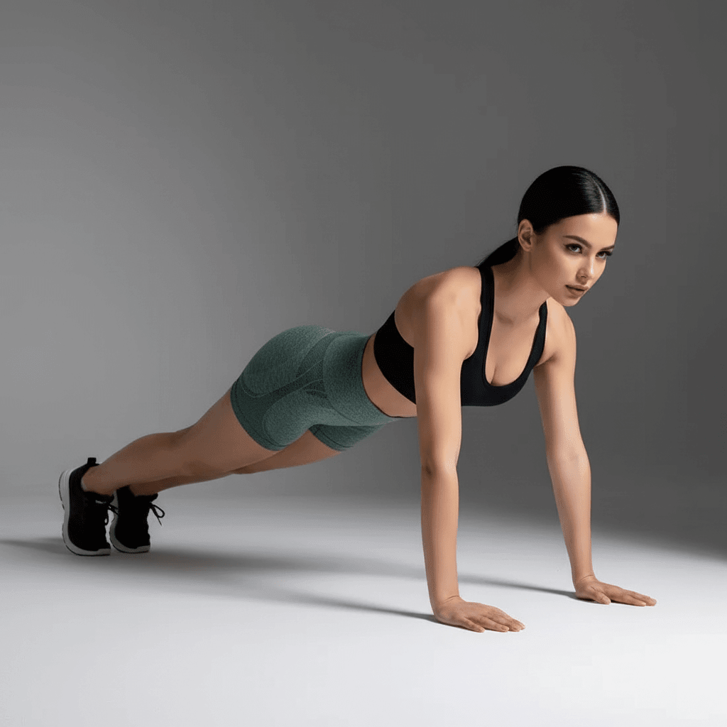 Short gainant femme vert foncé planche, compression, texture