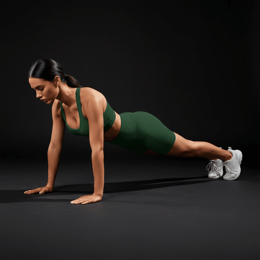 Short de Sport Femme vert foncé, pose planche