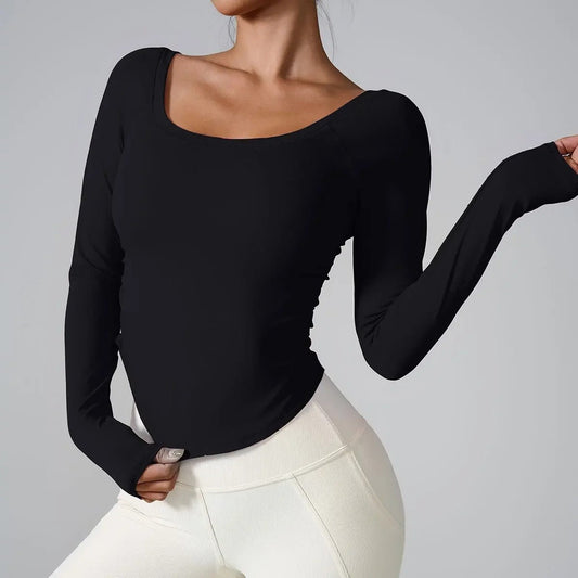 t shirt femme manches longues-seamless - Positiflow