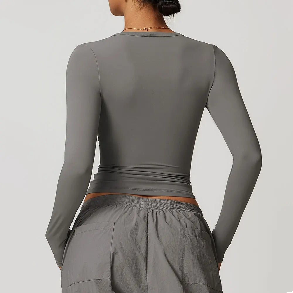t shirt manche longue femme-col V - Positiflow