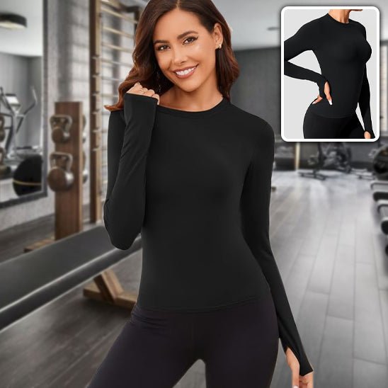 t-shirt manches longues femme-noir - Positiflow