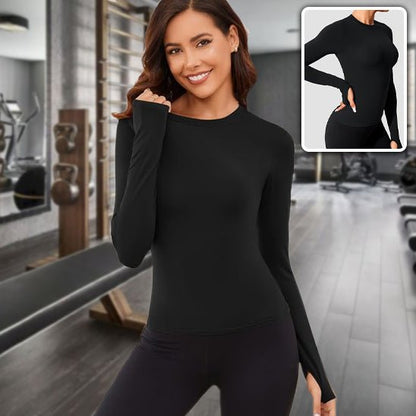 t-shirt manches longues femme-noir - Positiflow