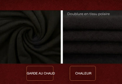 Les deux faces du t-shirt thermique femme : maille lisse à l'extérieur, doublure en tissu polaire à l'intérieur