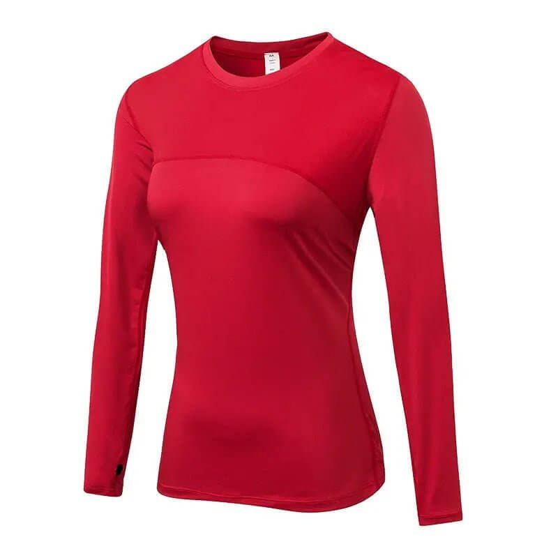 T-shirt Compression Femme Performance — Trous Pouces Anti-UV