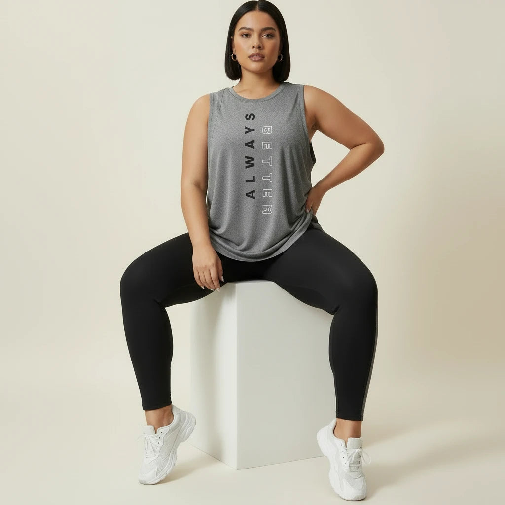 Ensemble jogging femme grande taille porté assise, taille haute du legging sans pli ni compression